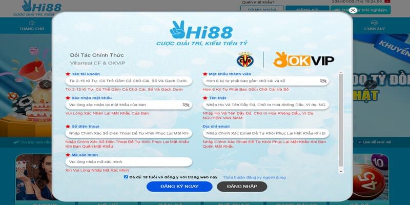 Chi tiết các bước tạo tài khoản Hi88 trên app